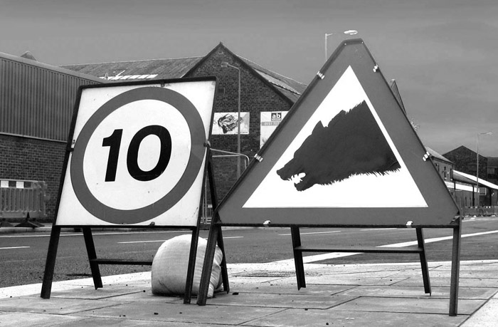 Wolf road sign Biennial 10